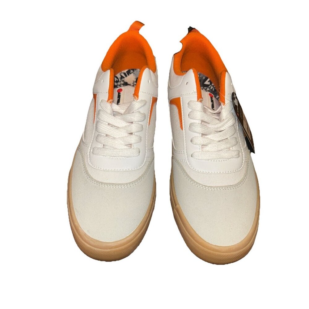 Airwalk Men's Huntington White & Orange Low-Top Lace-Up Canvas Shoes: 8